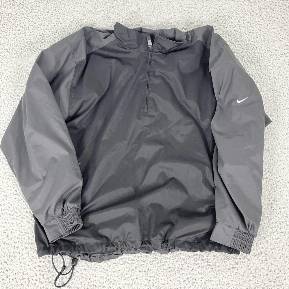 Nike Golf Clima-FIT Jacket Mens Large Black 1/4 Zip Windbreaker Pullover Golf